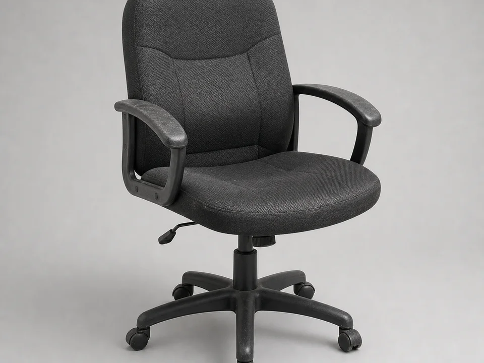 Computer chair ready for specialist disposal
